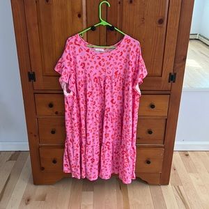 Pink leopard print pink sun dress!